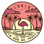 Florida In God We Trust Flamingo Sticker