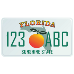 Florida License Plate Illustration Sticker