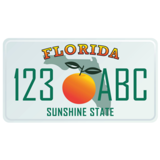 Florida License Plate Illustration Sticker