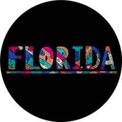 Florida Multicolor Doodle Lettering Sticker