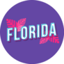 Florida Retro Bold Font With Leaves Sticker