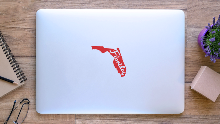 Florida State Heart Sticker on a Laptop (New) example