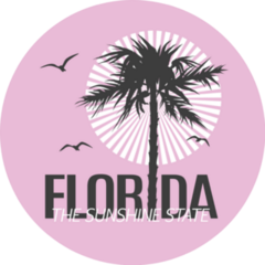 Florida The Sunshine State Palm Illustration Sticker