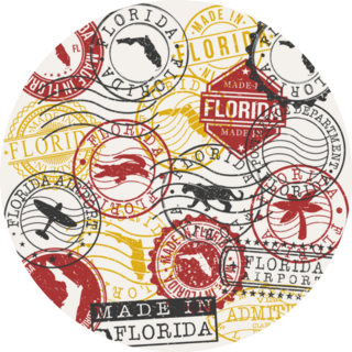 Florida, Usa Set Of Stamps Sticker