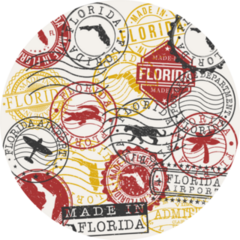 Florida, Usa Set Of Stamps Sticker