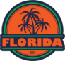 Florida With Palm Silhouettes Sticker