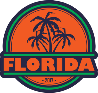 Florida With Palm Silhouettes Sticker