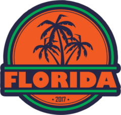 Florida With Palm Silhouettes Sticker