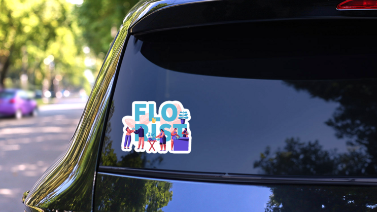 Florist Illustration Abstract Profession Concept Sticker on a Rear Car Window (New) example