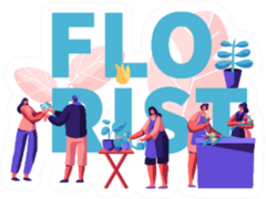 Florist Illustration Abstract Profession Concept Sticker