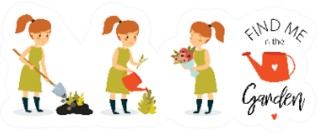 Florist Illustration Find Me In The Garden Sticker