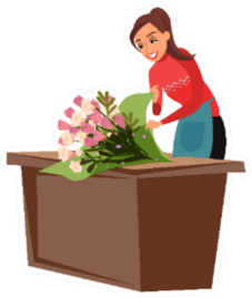 Florist Packing Bouquet Illustration Sticker
