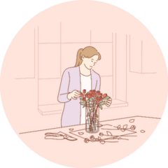 Floristics, Business, Decoration Concept Illustration Sticker