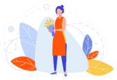 Floristics, Creativity, Occupation, Business Concept Cartoon Sticker