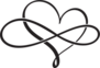 Flourish Calligraphy Infinity Heart Sticker