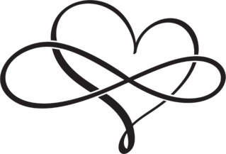 Flourish Calligraphy Infinity Heart Sticker