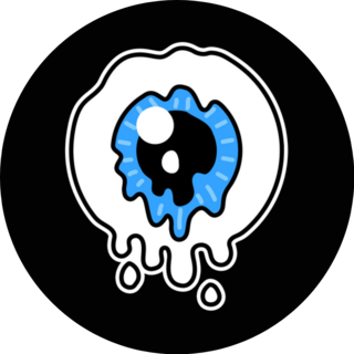 Flow Melt Psychedelic Eye On Black Sticker