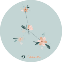 Flower Cancer Zodiac Sign Sticker