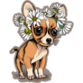 Flower Chihuahua Sticker