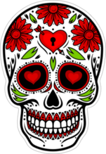 Flower Crown Skull Sugar Sticker