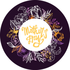 Flower Frame Mothers Day On Purple Sticker