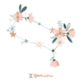 Flower Gemini Zodiac Constellation Sticker