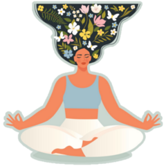 Flower Hair Yoga Meditation Sticker