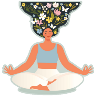 Flower Hair Yoga Meditation Sticker