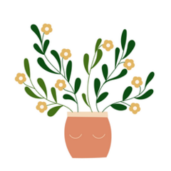 Flower House Plant Design Sticker