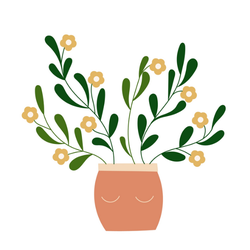 Flower House Plant Design Sticker