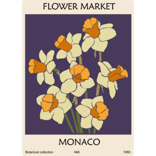 Flower Market Monaco Sticker