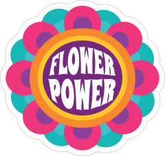 Flower Power Hippie Sticker