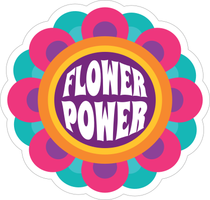 Flower Power Hippie Sticker