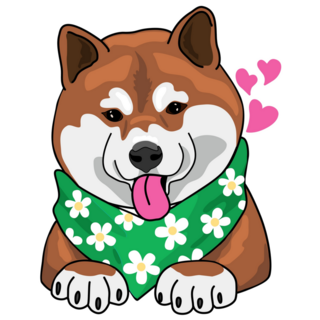 Flower Scarf Shiba Sticker