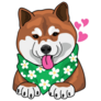 Flower Scarf Shiba Sticker