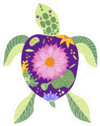 Flower Shell Sea Turtle Sticker