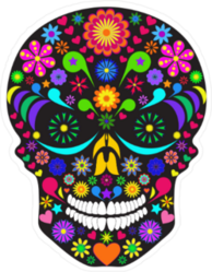 Flower Skull Sticker