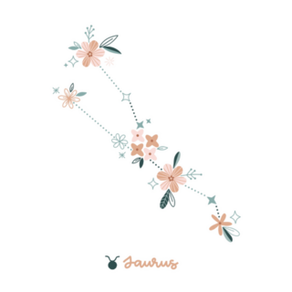 Flower Taurus Zodiac Constellation Sticker