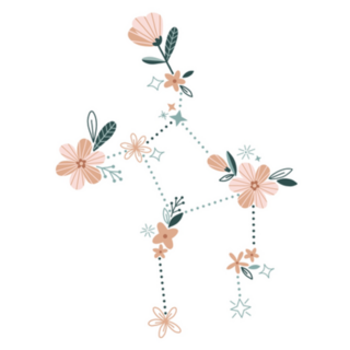 Flower Virgo Zodiac Sign Constellation Sticker