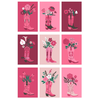 Flowers In Cowboy Boots Sticker