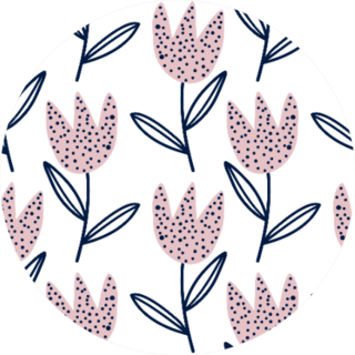 Flowers In Scandinavian Style Pink Tulip Sticker