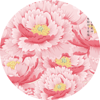 Flowers Peony Traditional Chinese Ink Painting Sticker