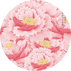 Flowers Peony Traditional Chinese Ink Painting Sticker