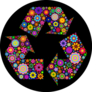 Flowery Recycling Symbol Sticker