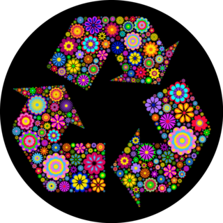 Flowery Recycling Symbol Sticker