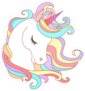 Flowing Rainbow Mane Unicorn Sticker