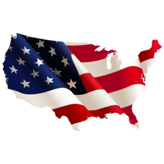 Flowing USA Flag On Map Of America Sticker