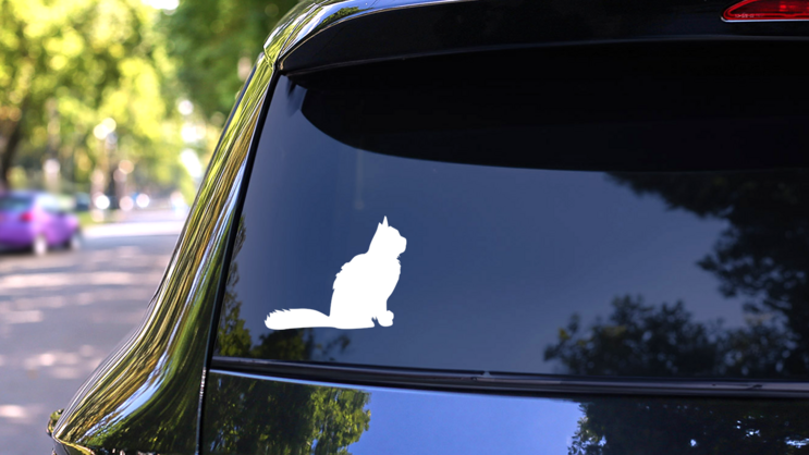 Fluffy Cat Sticker on a Rear Car Window (New) example