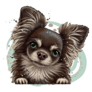 Fluffy Chihuahua Painted Sticker