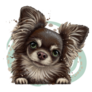 Fluffy Chihuahua Painted Sticker